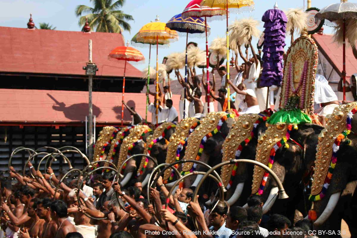 Panchari Melam performance at Sree Poornathrayeesa Temple